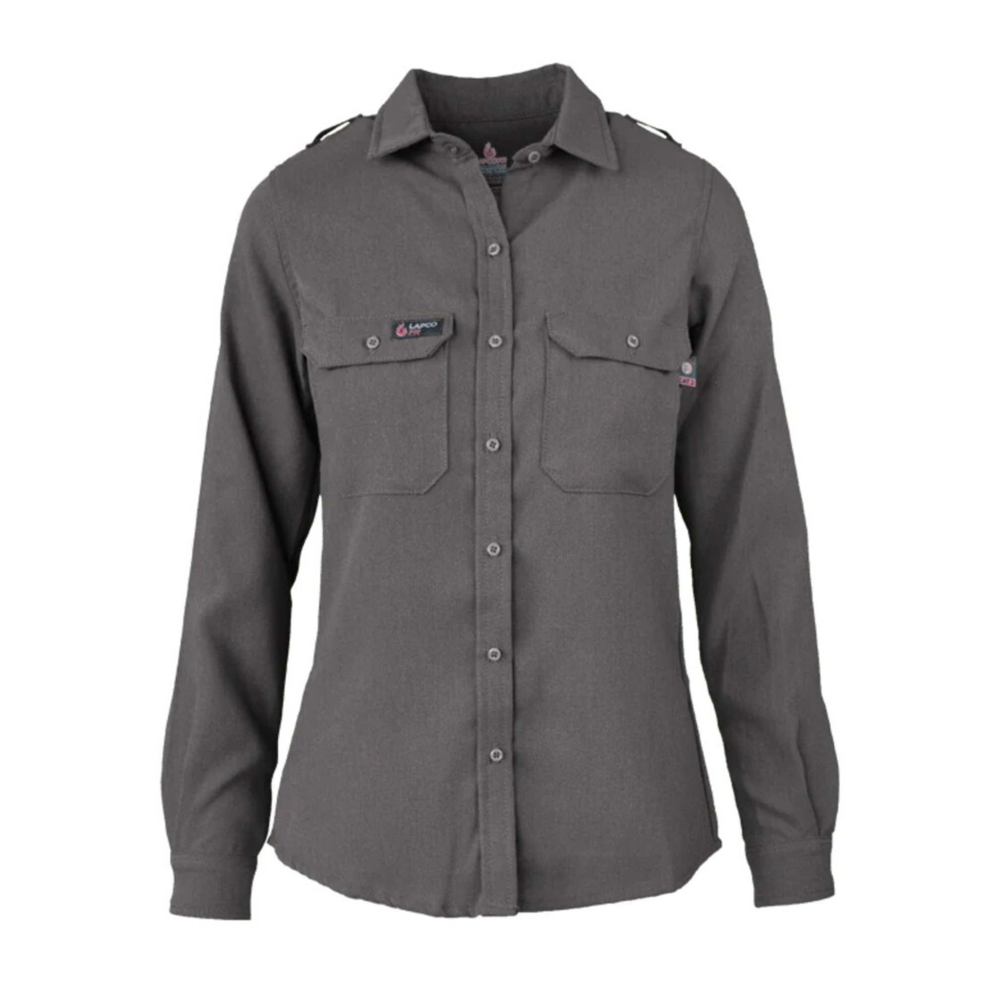 Lapco FR Womens Gray Modern Uniform Shirt from GME Supply